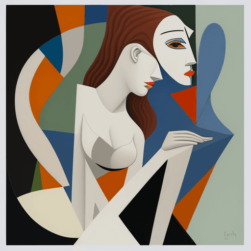 AI generated: woman, oil on canvas, in the style of Pablo Picasso, cubism, density of forms, i can't believe how b...