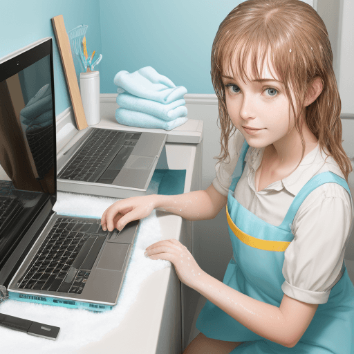 AI generated: washing the computer