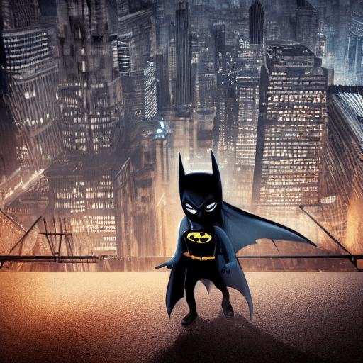 AI generated: A little boy dressed as Batman, full body, chibi , action pose,  best quality, masterpiece, details)...