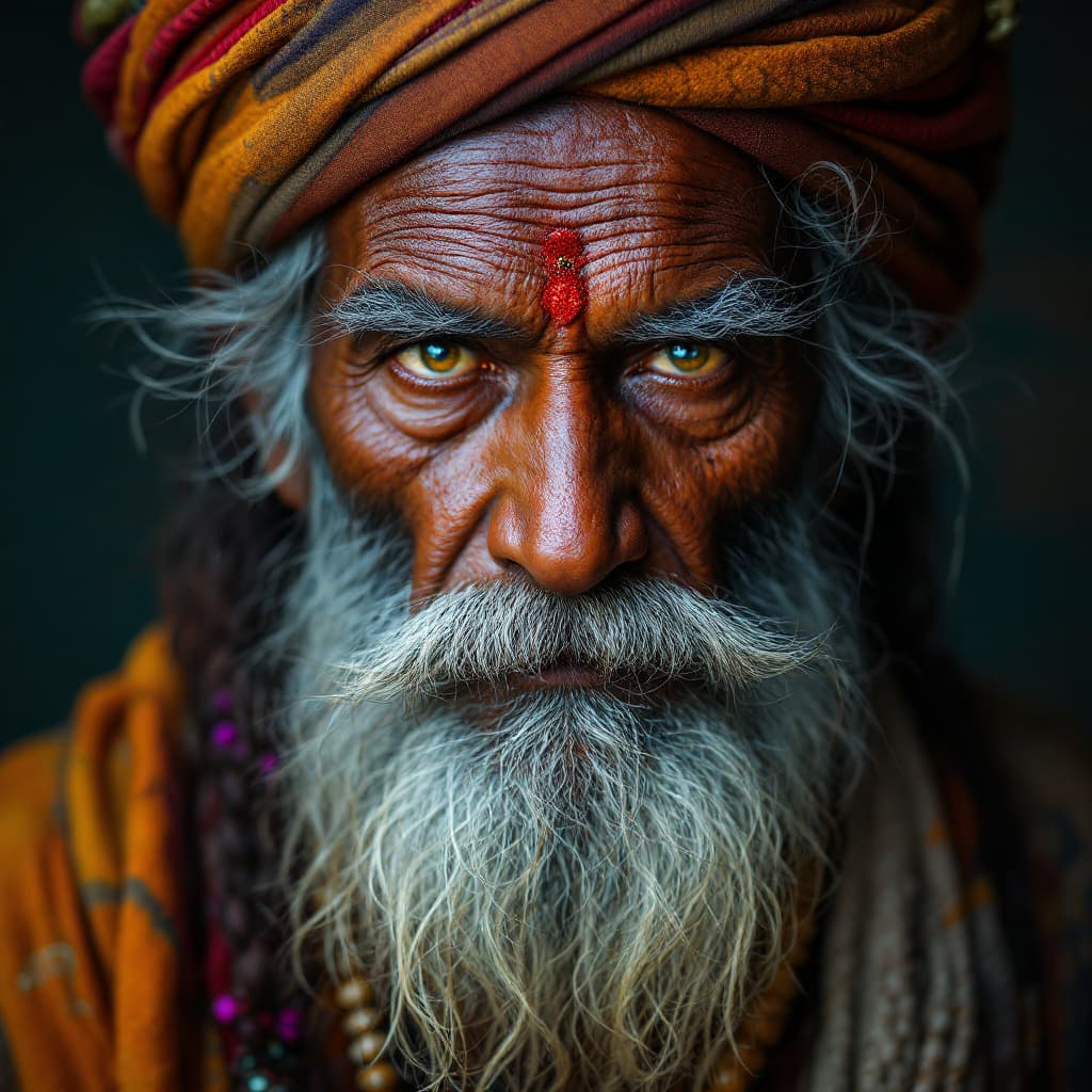 AI generated:  amazing portrait Elderly Indian superhero man, ultra realistic, zeiss portrait, leica portrait, pho...