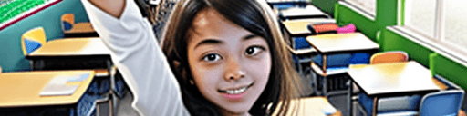 AI generated: selfie of a student at a classroom