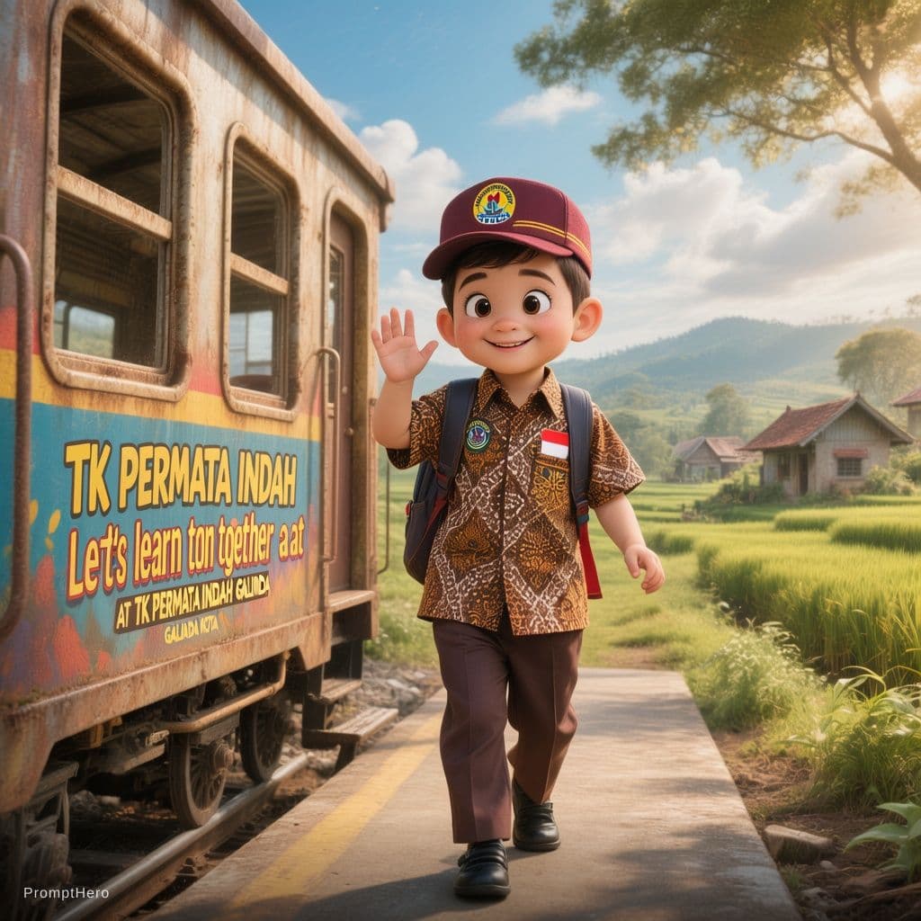 AI generated: A beautiful 10-second, ultra-realistic 4K Pixar-inspired animation scene featuring a cheerful Indone...