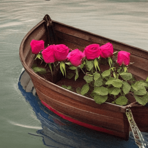 AI generated: A rose in a boat