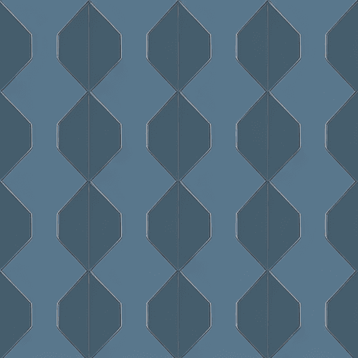 AI generated: A repeating pattern of overlapping blue HEX #1179ad and gray triangles , creating a minimalist and m...