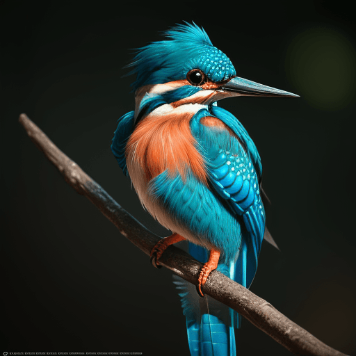 AI generated:  ultra realistic photografy Beautiful kingfisher, cinematic lighting, 85mm, --ar 4:3 --q 2 