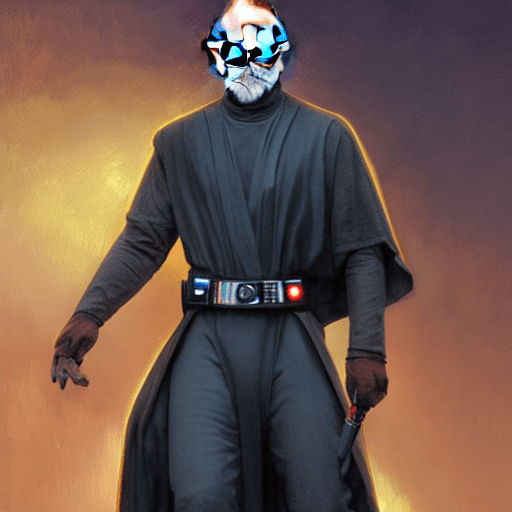 AI generated: Steve Jobs Star Wars movie character, highly detailed, digital fantasy character, painted portrait, ...