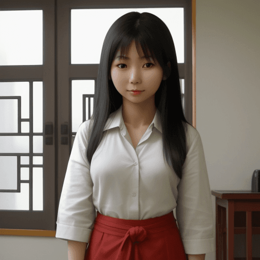 AI generated: asian girl, front view