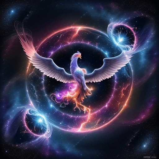 AI generated: Imagine and detail very clearly: the exciting rebirth of an energetic being in the vast void of spac...