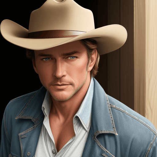 AI generated: hollywood, standing, wearing a stetson hat, perfect eyes, perfect face, colored, male actor, handsom...