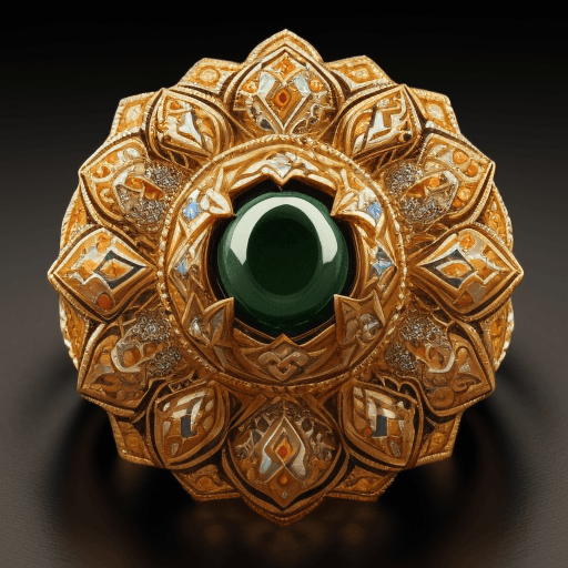 AI generated: a ring jewelry with persian pattern And eslimi pattern