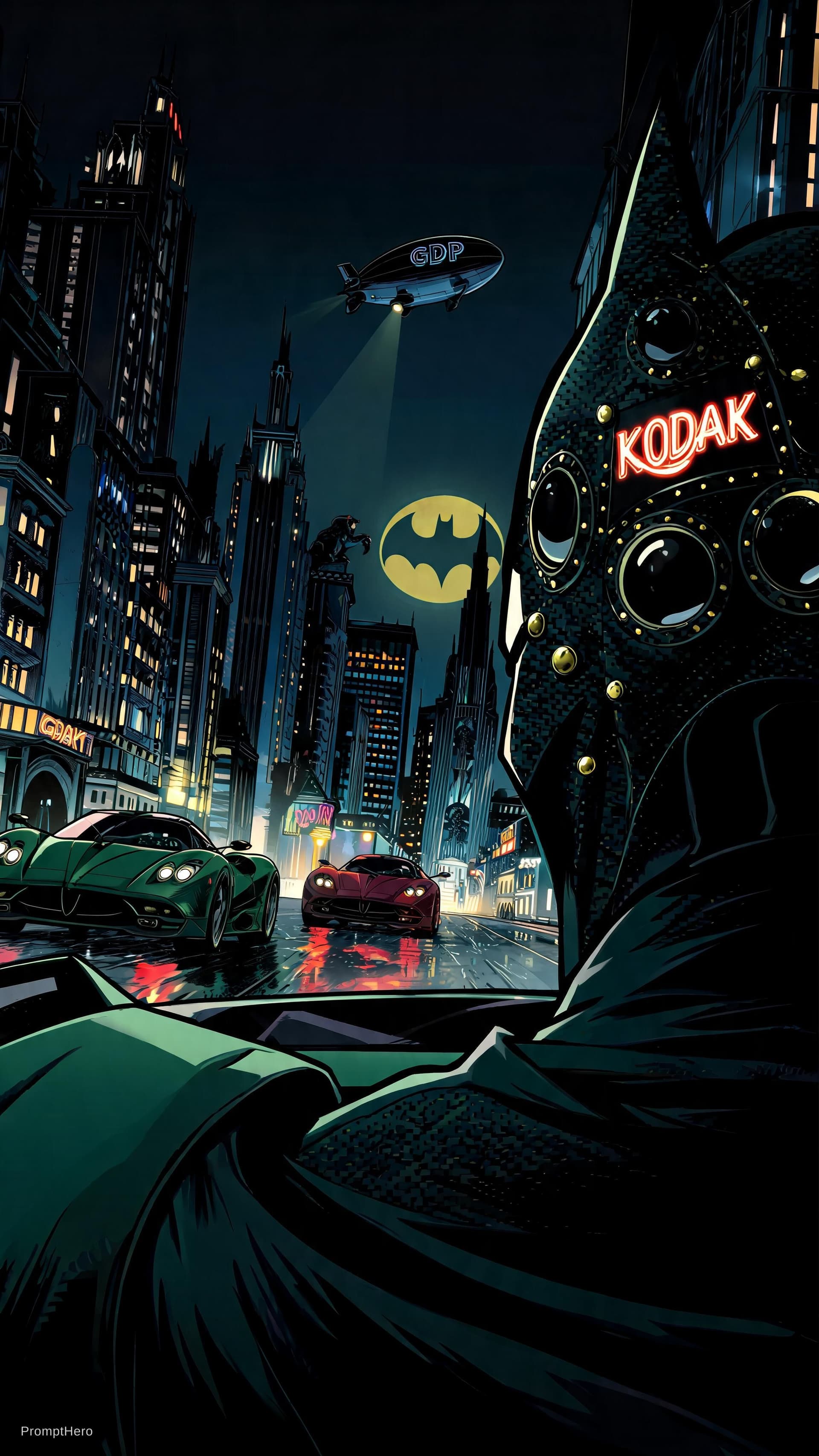AI generated: {
  "prompt": "A Dark Deco illustration in the unique visual style of 'Batman: The Animated Series' ...