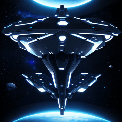 AI generated: Futuristic space ship in deep space