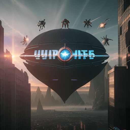 AI generated: Photo of a ultra realistic superhero school which is at the center floating in the sky and is attack...