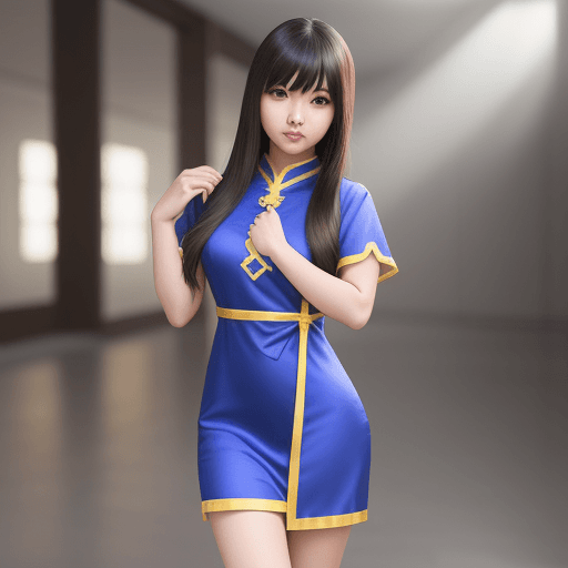 AI generated: Asian Girl cosplay vestido corto, ultra realista