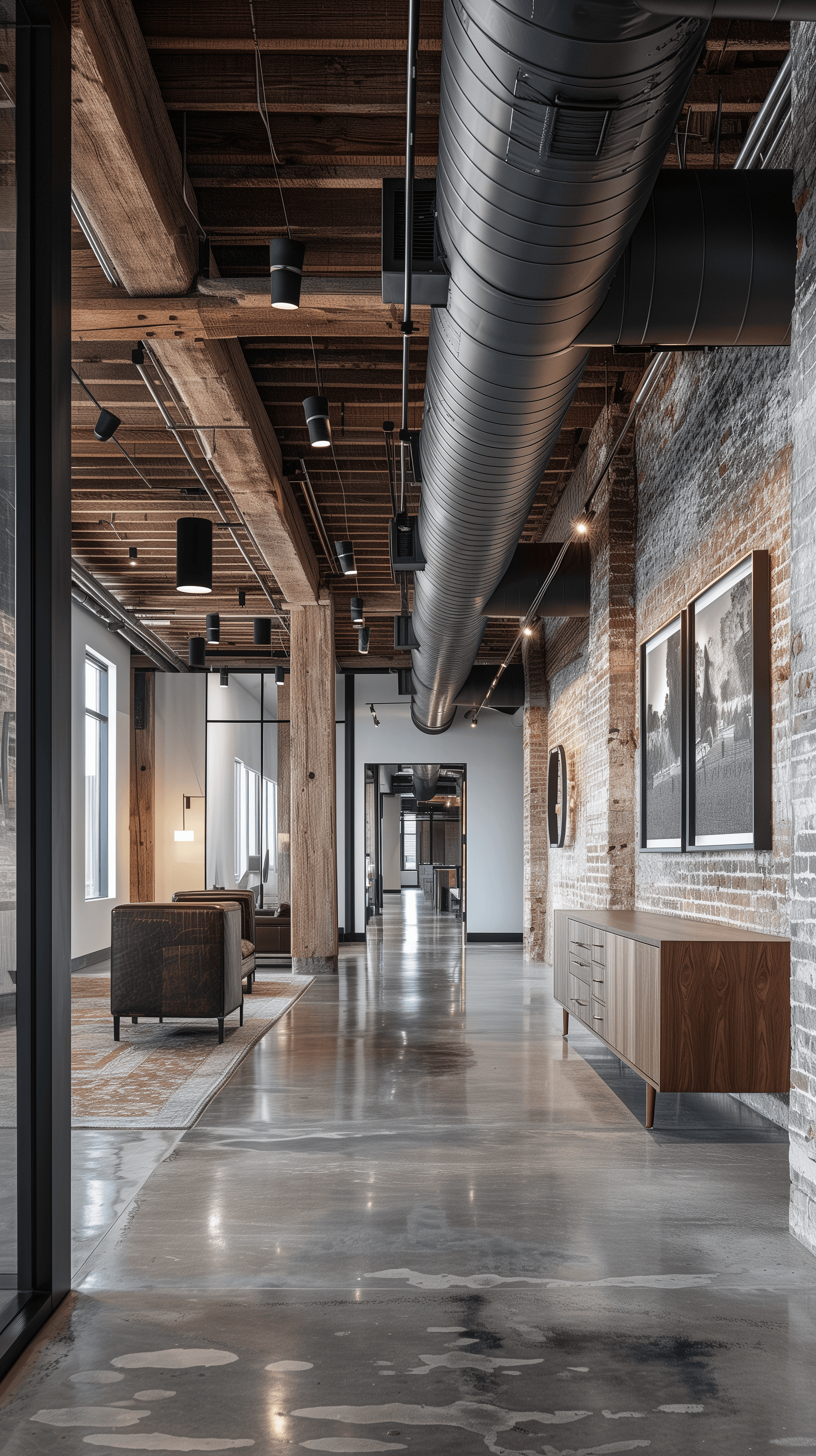 AI generated: architectural photography, visualize a professionally composed interior shot that accentuates the mo...