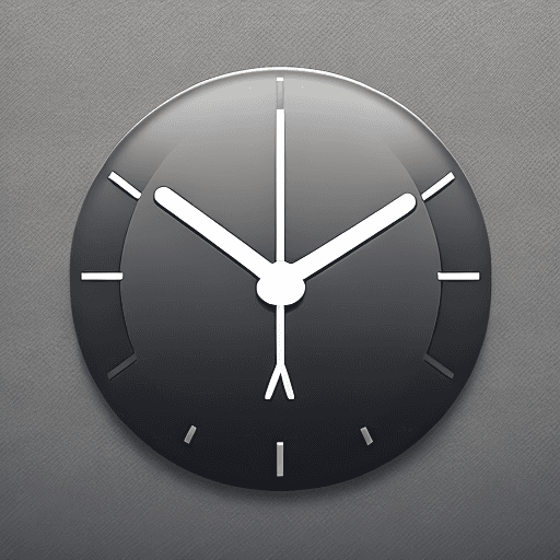 AI generated: time tracking app icon minimalistic dark mode downloadable formats for apple