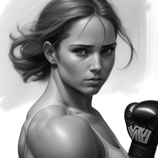 AI generated: free pencil drawings, in the style of boxing men, magali villeneuve, vicente romero redondo, raw cha...
