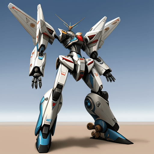 AI generated:  a mecha robotech stlye made from boeing malaysia airlines 