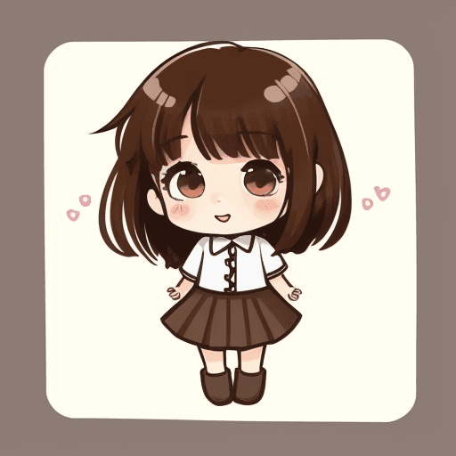 AI generated: Chibi comic illustration of a brown hair girl