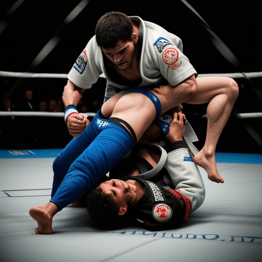 AI generated: Jiu jitsu fighter respect expressionism
