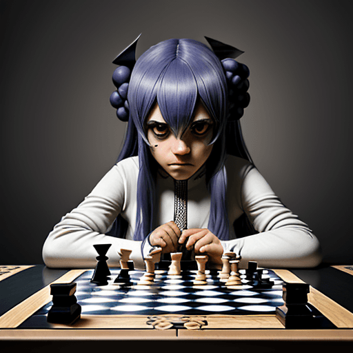 AI generated: estilo de ilustracion de tony babel, cosplay de piezas de ajedrez, runas, escrituras griegas antigua...