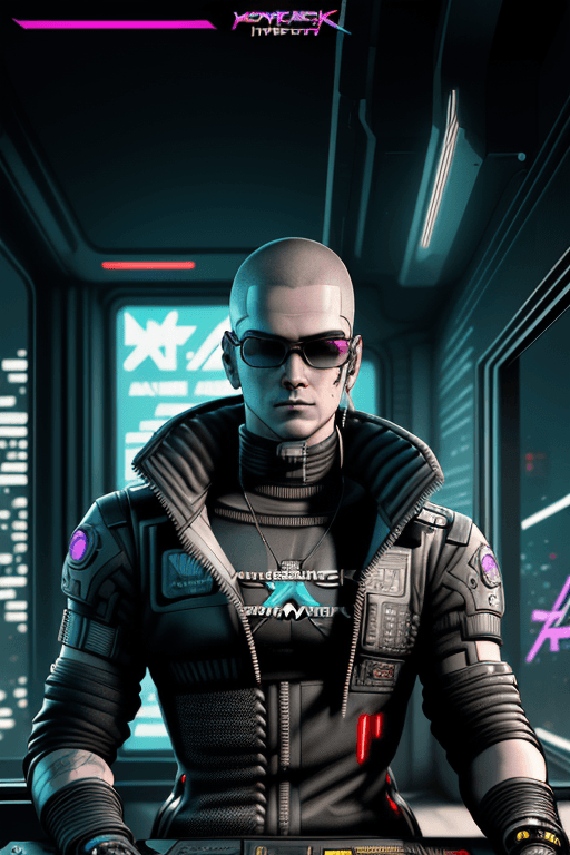 AI generated: cyberpunk male soldier| cyberpunk 2077| cyberpunk| sci-fi| intricate| precise lineart| highly detail...