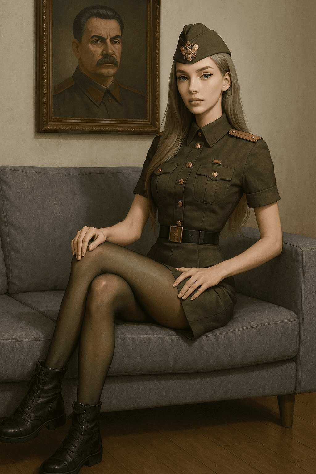AI generated: Высокая женщина, тонкая осиная талия, стройные ноги, стройная утонченная женская фигура, превосходна...