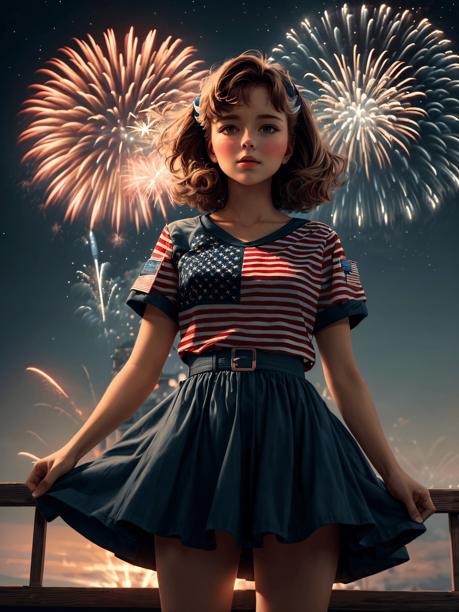 AI generated: (Award Winning , Masterpiece, Illustration:1.2) , The Personification of (Independence Day Holiday:1...