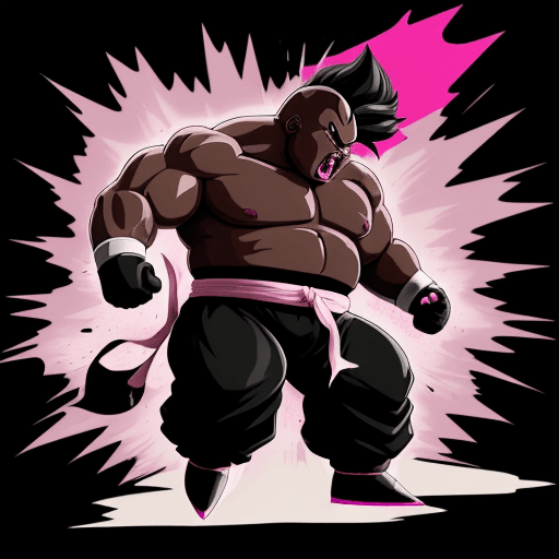 AI generated: black background, a splatter pink painted silhouette in, in the style of toonami, bold black outline...