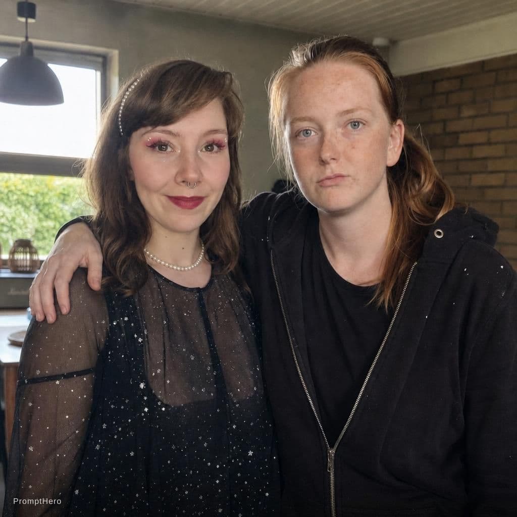 AI generated: Can you make a image of my two friends standing together keep the picture looking natural