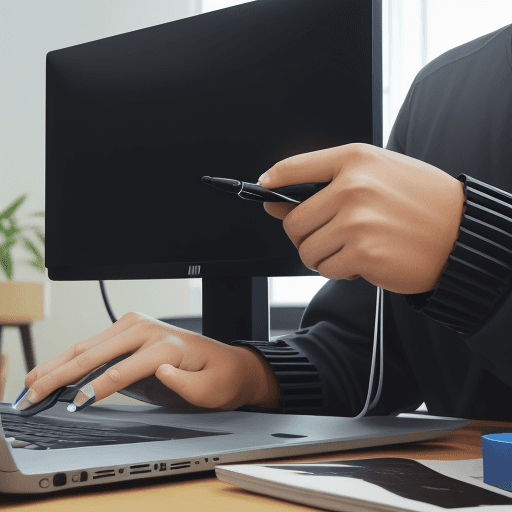 AI generated: A close-up shot of a person working on the computer at home --ar 16:9