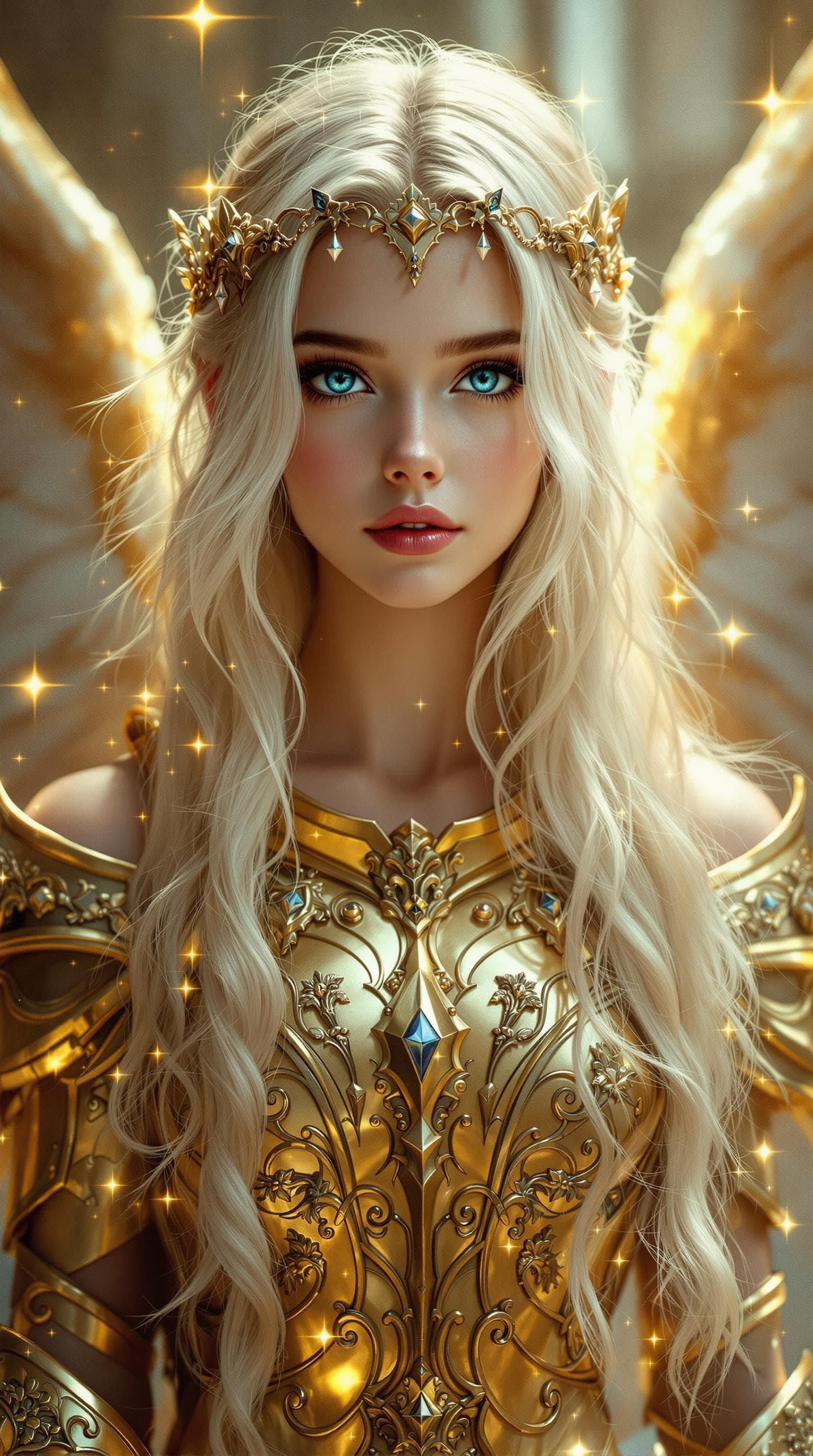 AI generated: a professional photo of a exceptionally of the most beautiful girl (age 13) in the world with platin...
