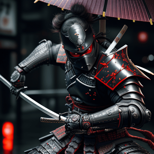 AI generated: futuristic samurai armored ninja wielding katana, close up, insanely detailed and intricate, photogr...