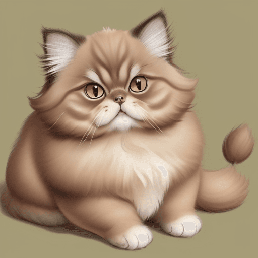 AI generated: A fat, light brown Persian cat 