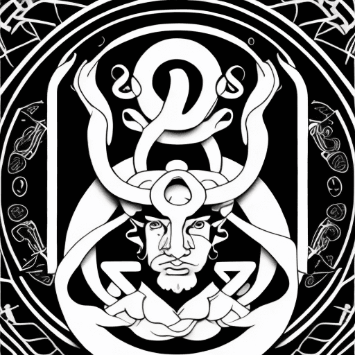 AI generated: libra zodiac sign simple black and white adobe illustrator
