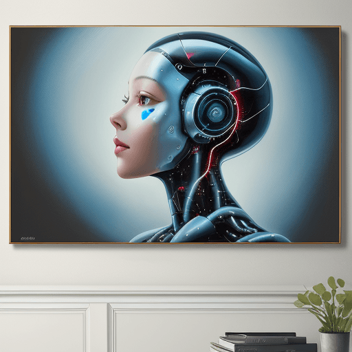 AI generated: A beautiful painting for my living room which depicts my love for Artificial Intelligence