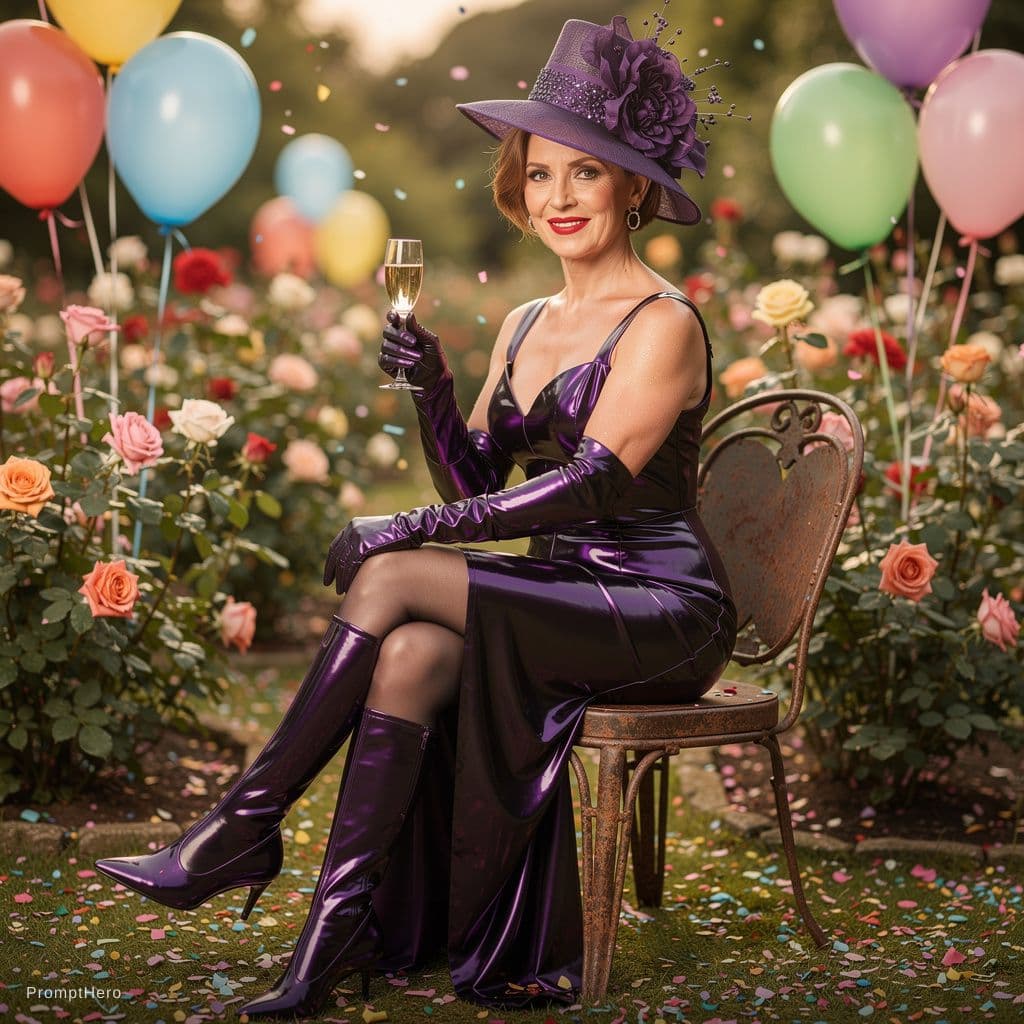 AI generated: Professional funny photography:, an erotic full body shot in a very glamorous ambiente,a sweet, matu...