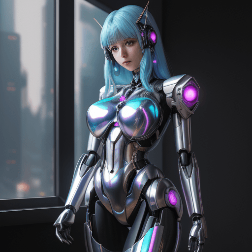 AI generated: The best ever、8K,(((Full Body Esbian)))、(((The shine)))、(((Metallic)))、(((Cyberpunk)))、The cute beau...