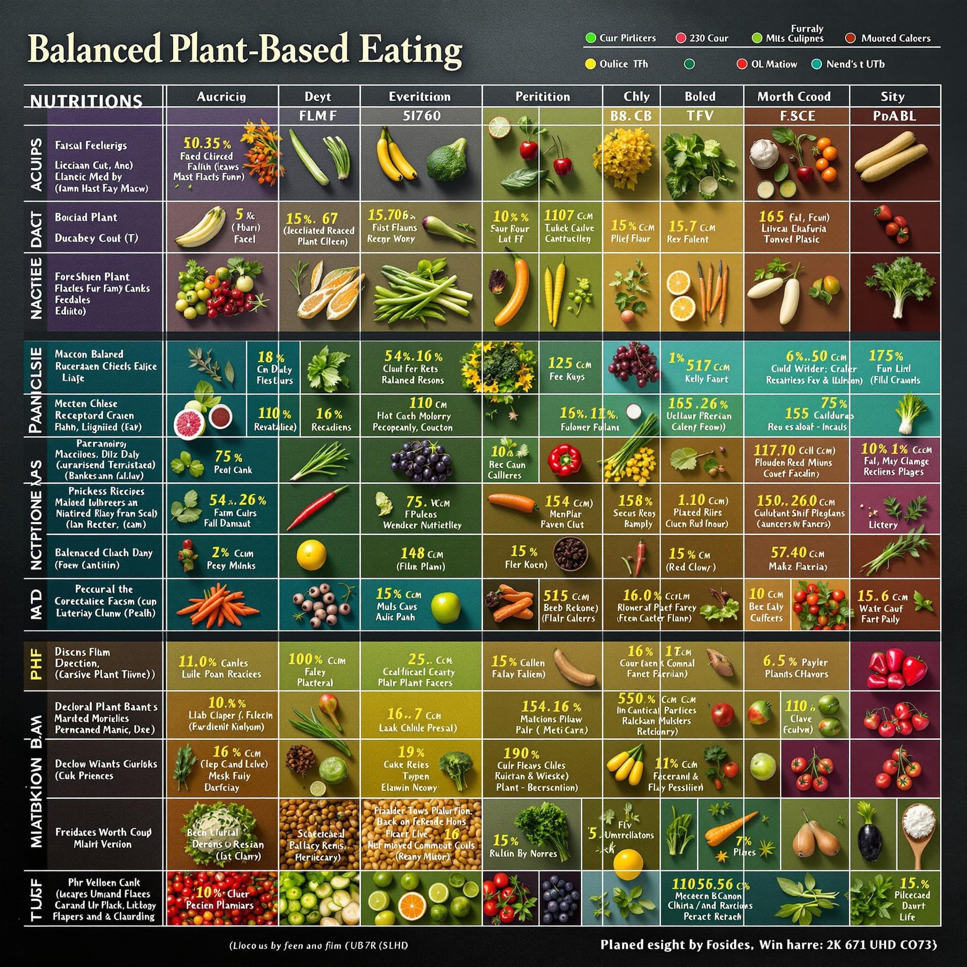 AI generated: A colorful digital chart showing nutritional breakdown, emphasizing balanced plant-based eating
 dsl...