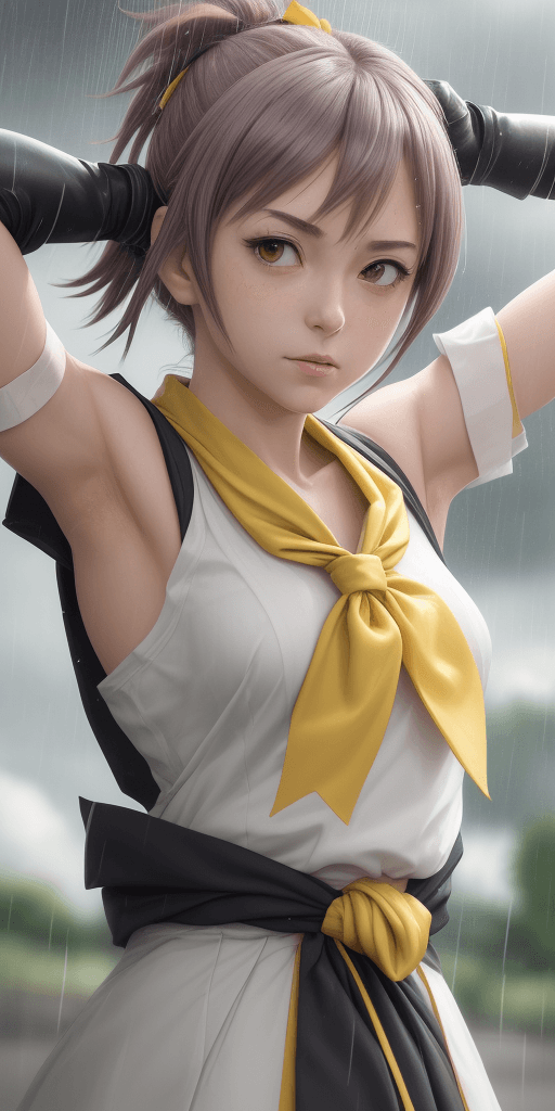 AI generated: masterpiece, best quality,, sakura bakushin o (umamusume),,  (close-up:1.2), rain, cloud, cloudy, sh...