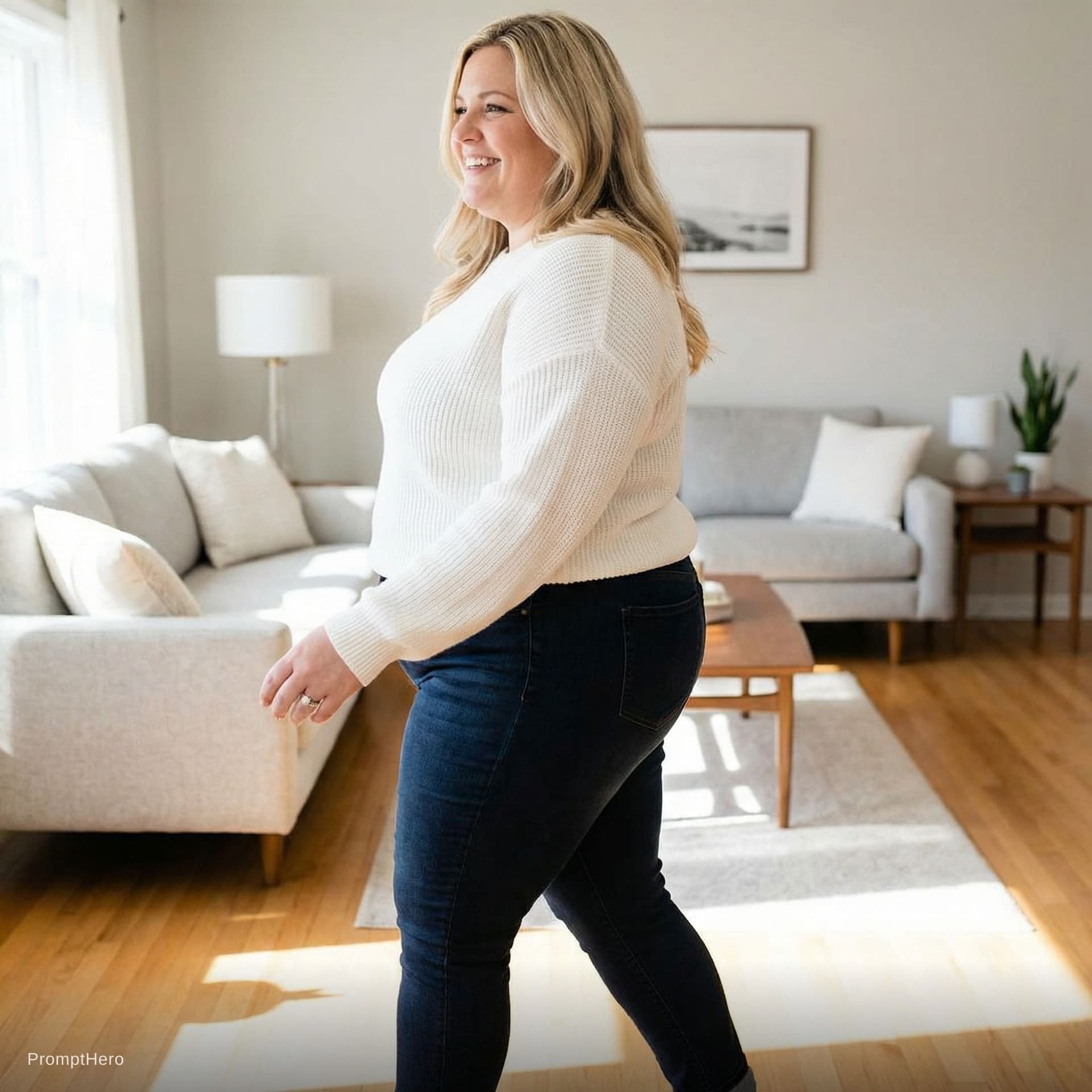 AI generated: White white BBW wife with a big booty
