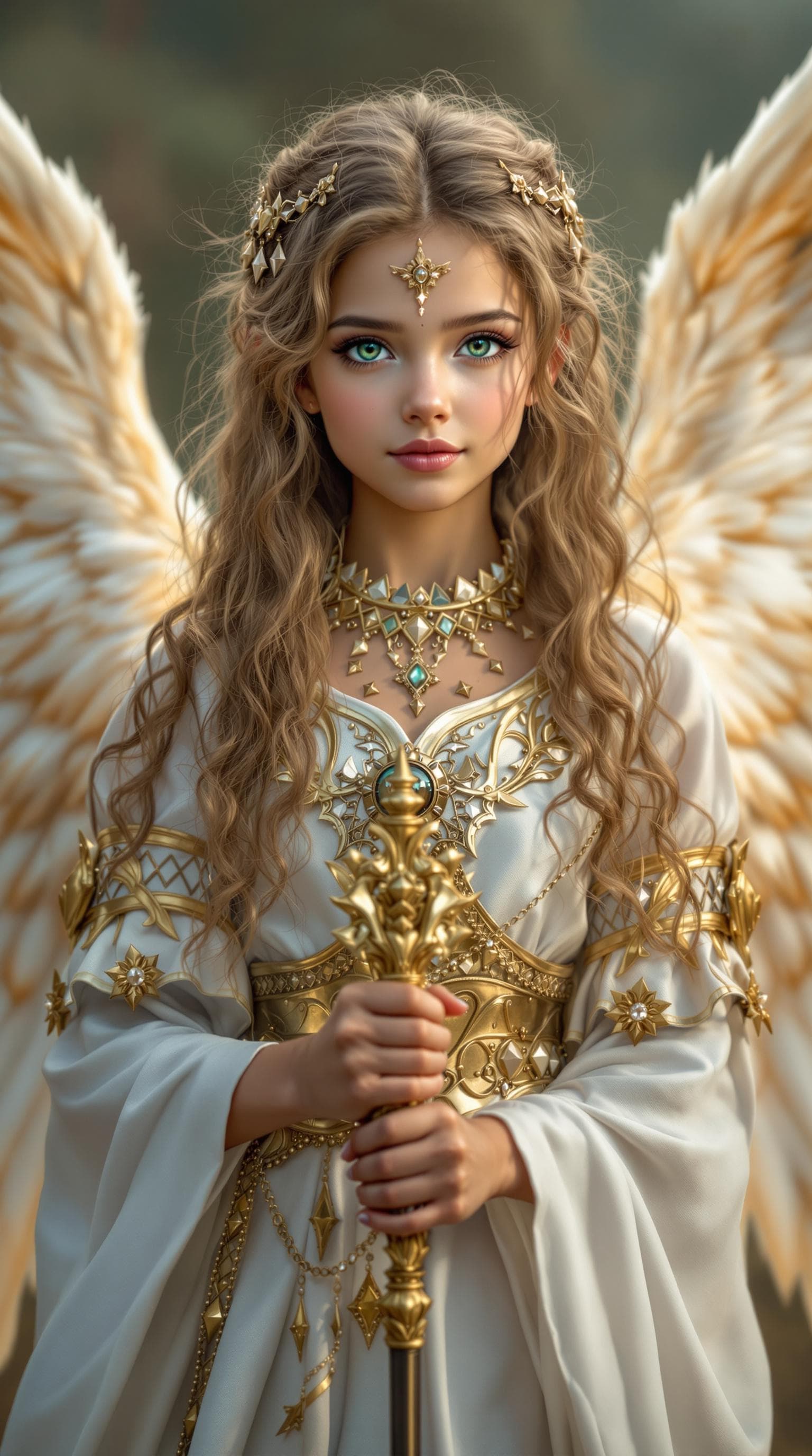 AI generated: a professional photo of a exceptionally of the most beautiful angelic girl in the world, (age 11), (...
