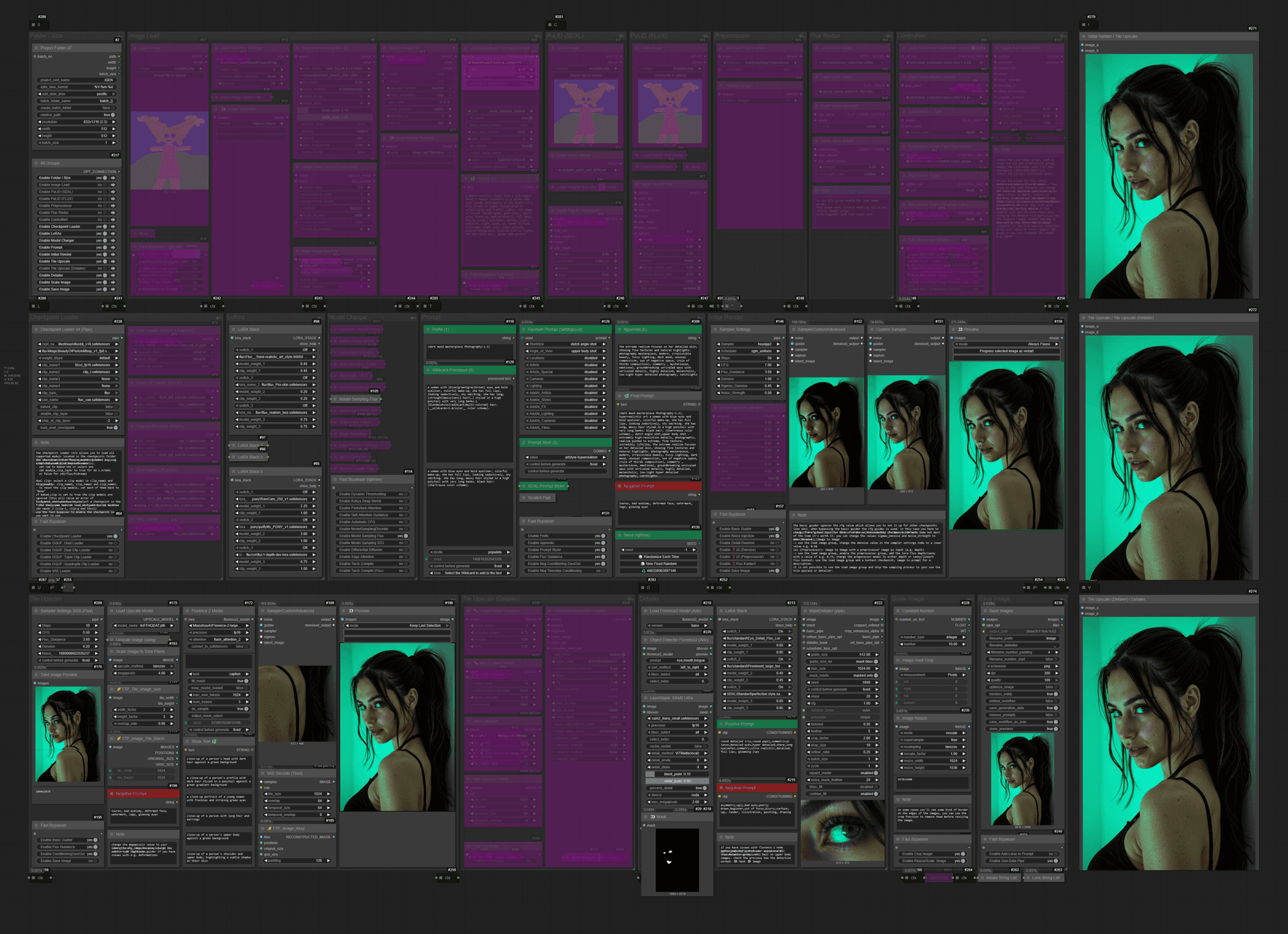 iGEN II for FLUX/SD/HiDream (STD/GGUF) with Flux Kontext,Redux,PuLID,Tile Upscale,SUPIR,Detailer,ControlNet