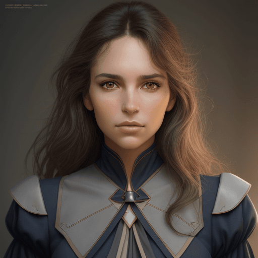 AI generated: the face of a woman with brown eyes, in the style of yigal ozeri, light navy and light gray, patrick...