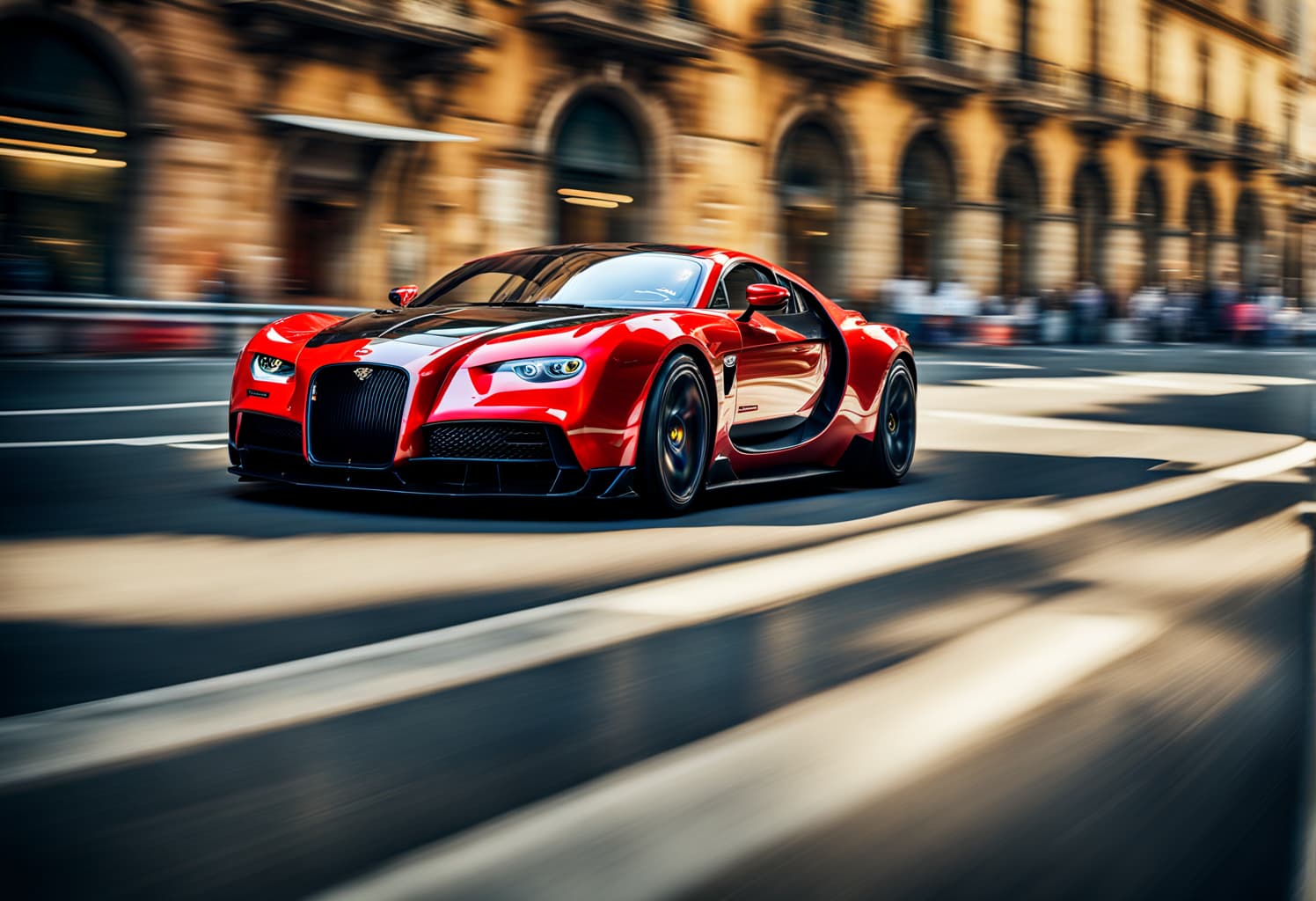 AI generated: 200mm Hdr RAW image, (action scene from Forza Motorsport 8 game), wheels rotating, close-up, blurry,...