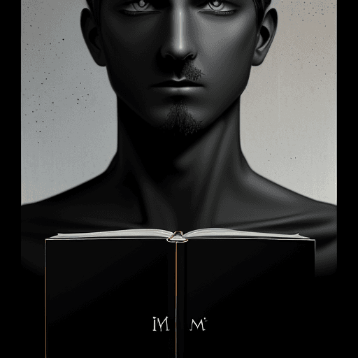AI generated:  premium book cover design, plain, black, written "I M ME", 2K, 4K