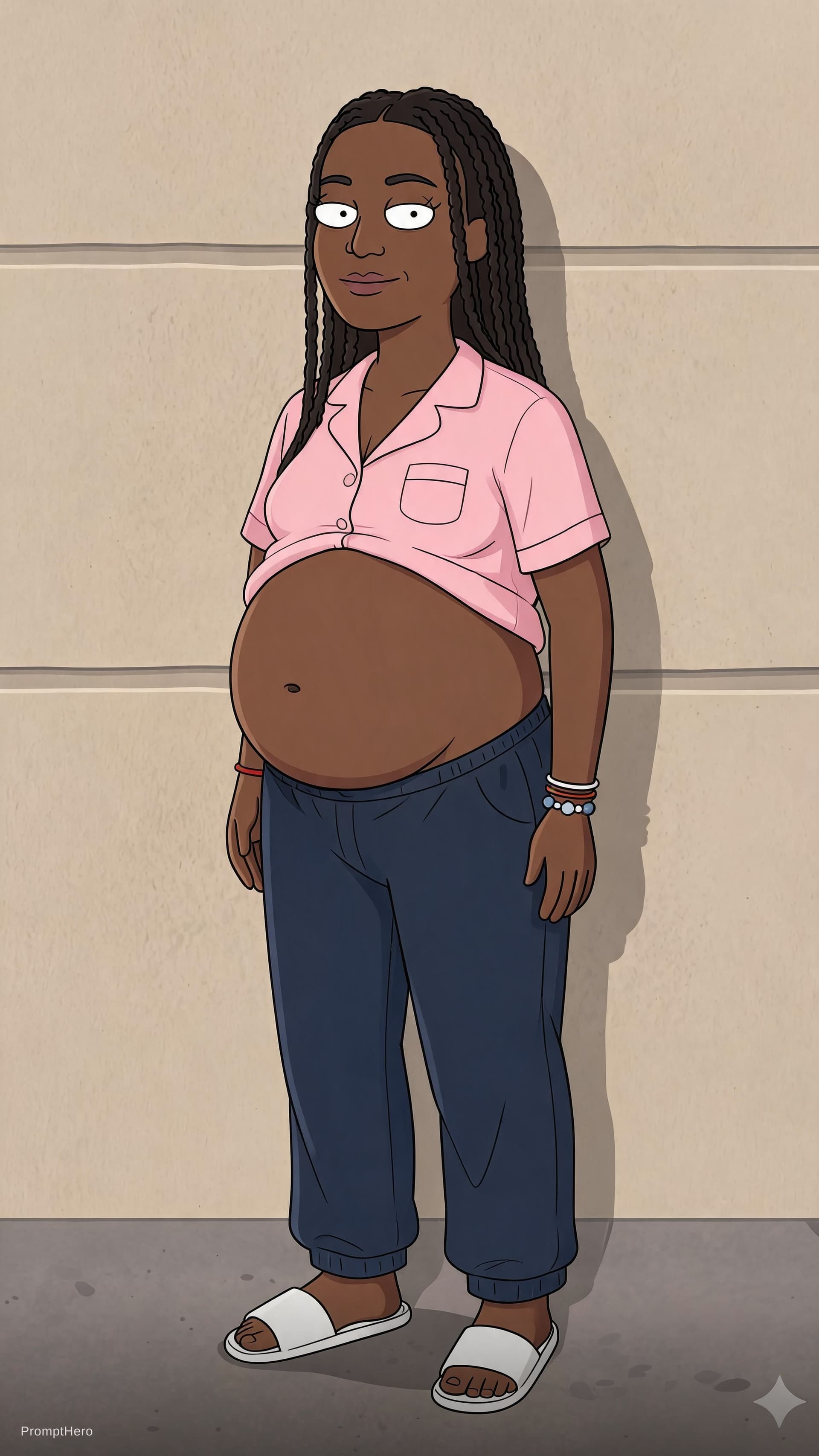 AI generated: bill belly version some pijama clothes.