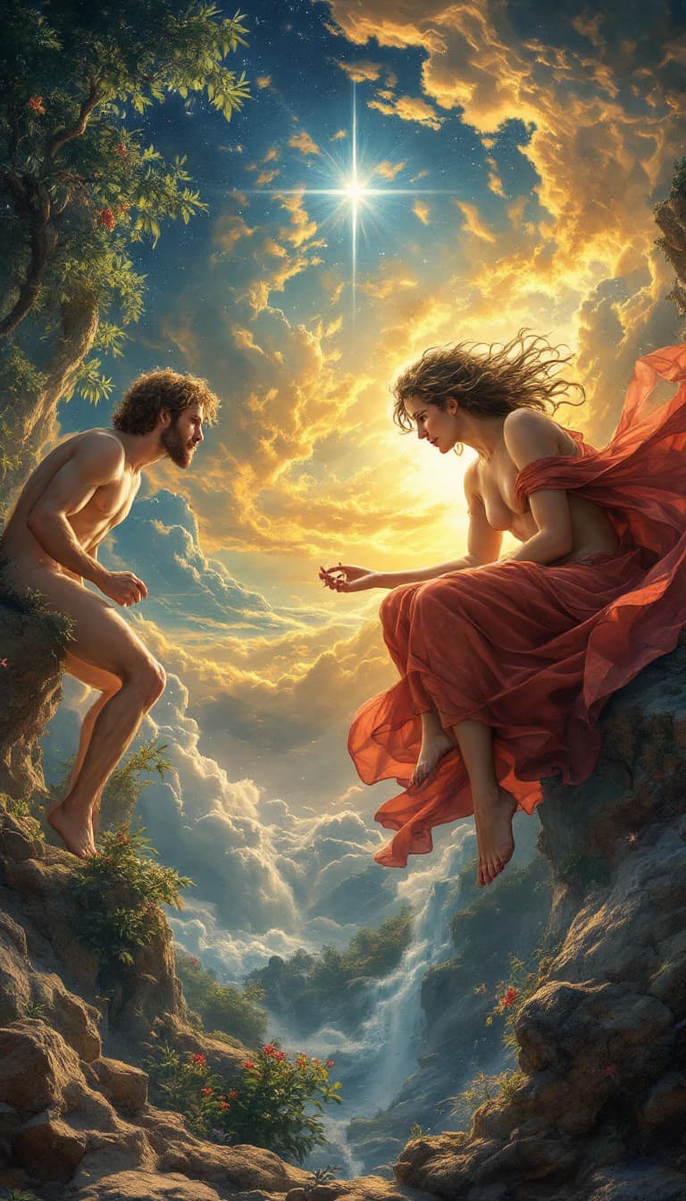 AI generated: Adam and eve in heaven 