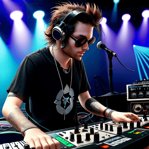 AI generated: an acoustic engineer, dj, rockstar,