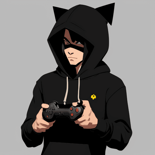 AI generated: Imagine, A gaming character, hoodie,simple, vector, flat design